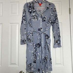 Floral and striped shirt dress